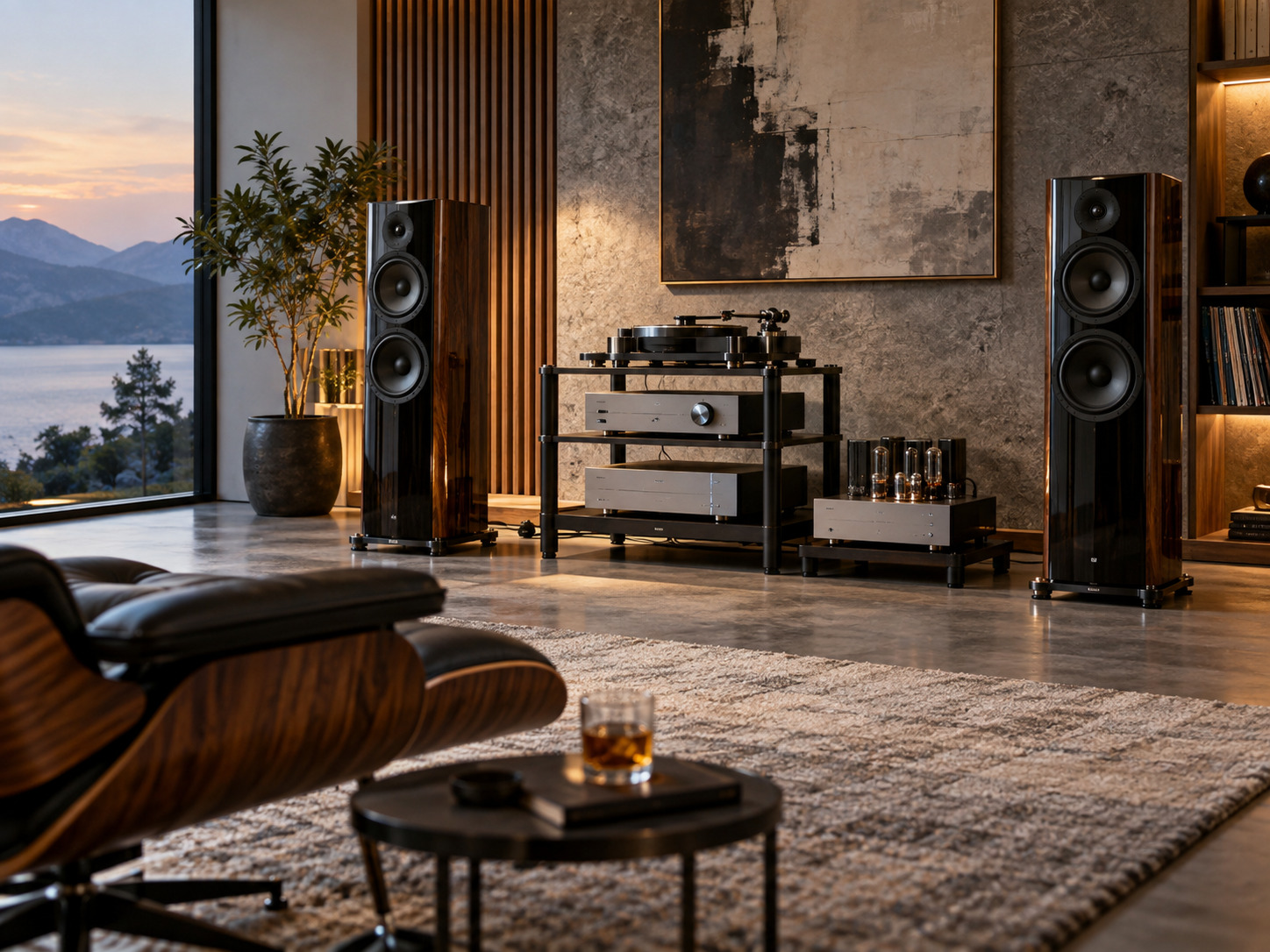 High-End-Musikanlage mit hochwertigen Lautsprechern